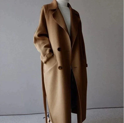 Women Elegant Longline Wool Coat | Altheia