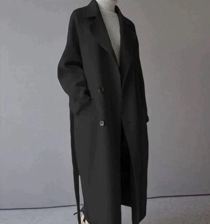 Women Elegant Longline Wool Coat | Altheia