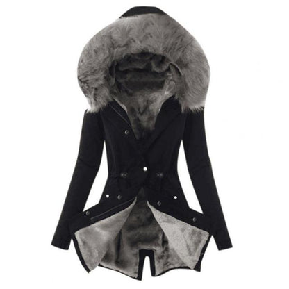 Faux Fur-Lined Hooded Coat | Zafira
