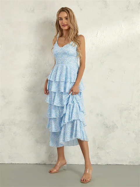 Ruffled Tiered Midi Dress | Ursula