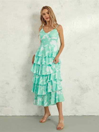 Ruffled Tiered Midi Dress | Ursula