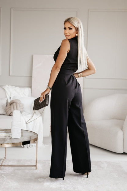 Women Jumpsuit Black Elegant Fabric | Roselia 4