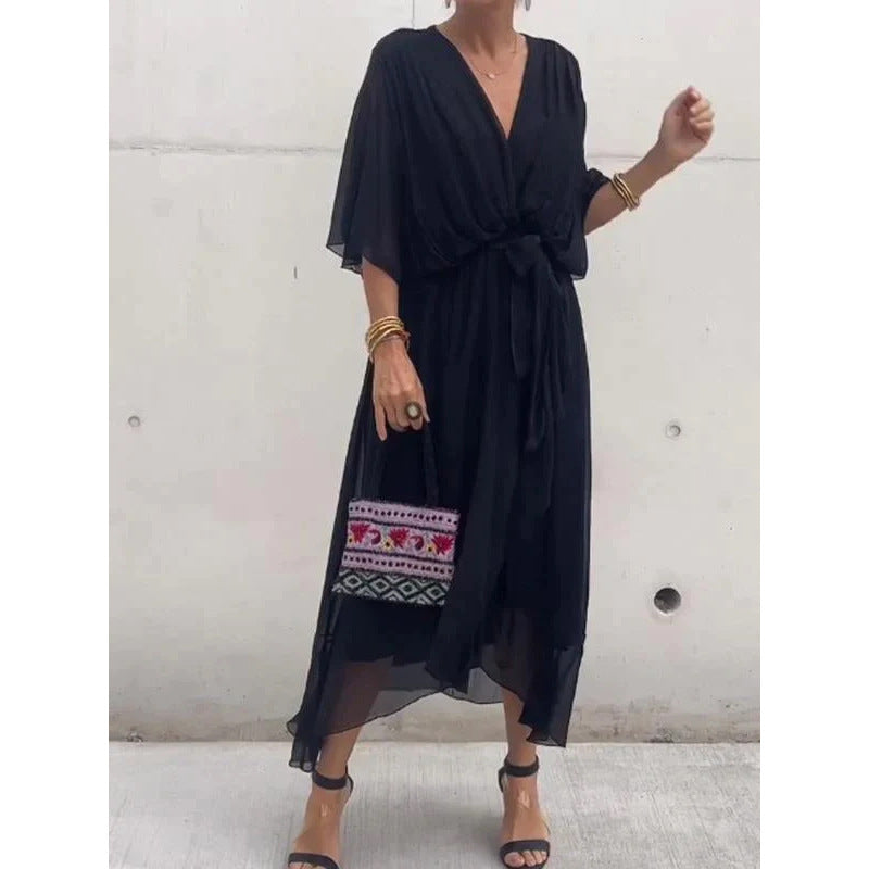 Women Midi Dress Chiffon | Elegant Rosafah 1