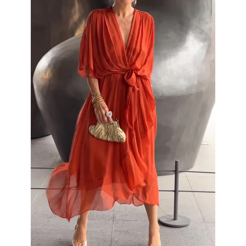 Women Midi Dress Chiffon | Elegant Rosafah 4