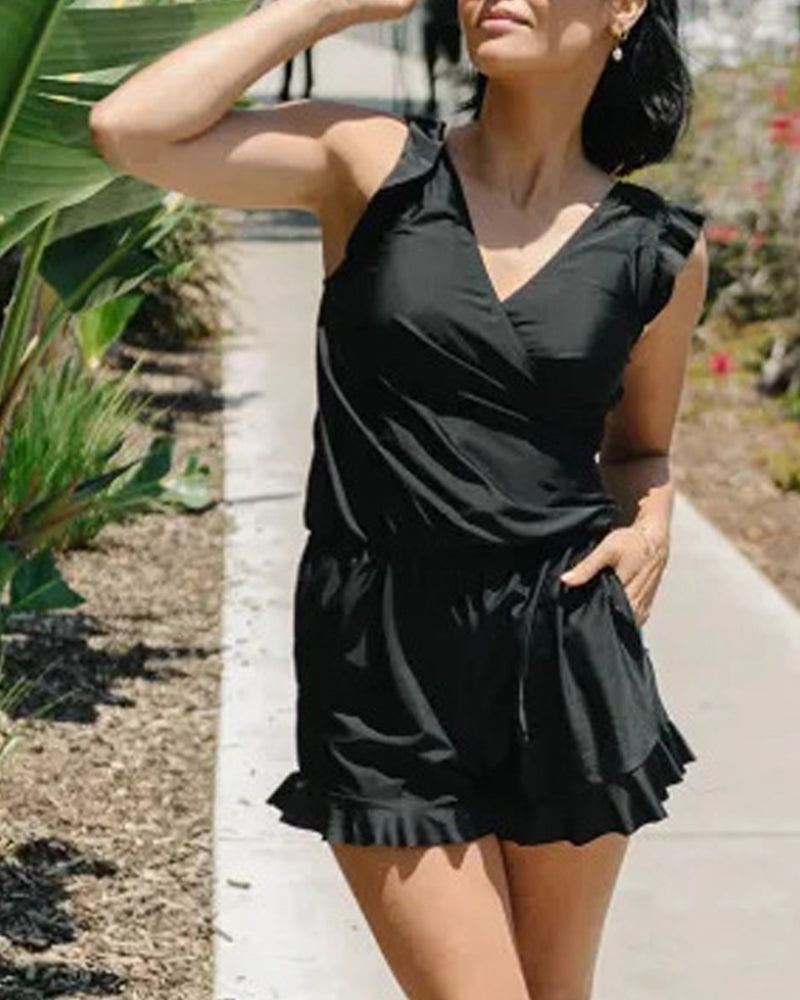 Women One Piece Swimsuit Black Stretch Fabric | Moisa 14