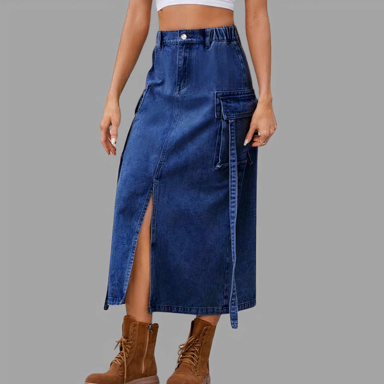 Women's classy maxi denim skirt | Novalee