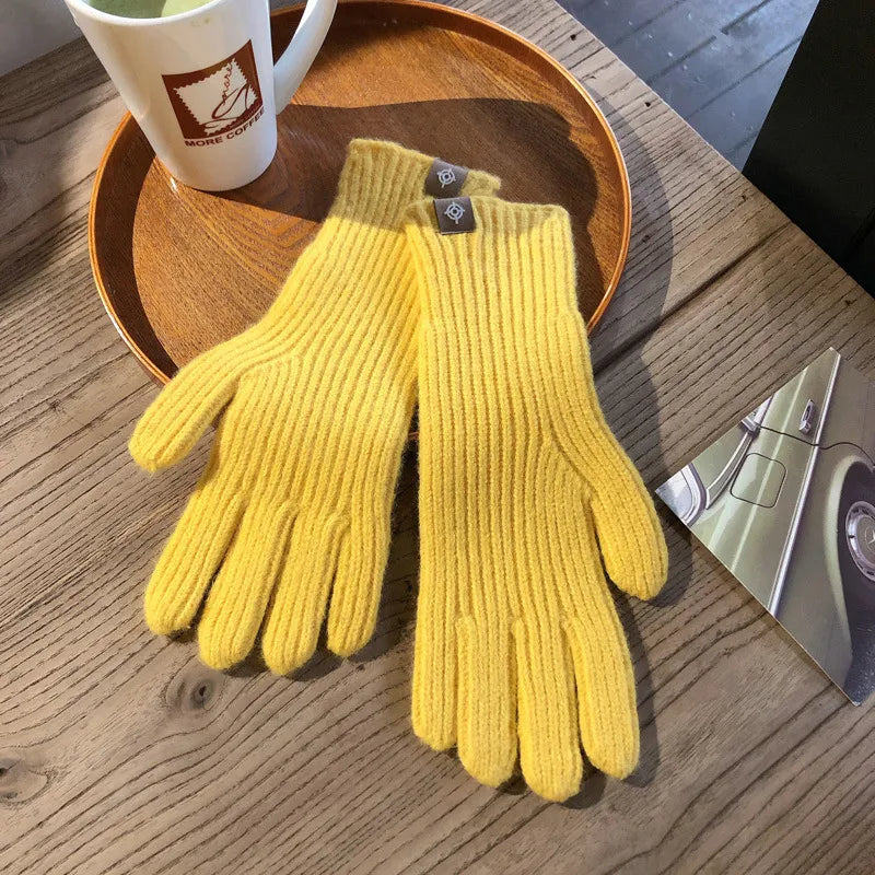 Women Ribbed Knit Winter Gloves | Nicole