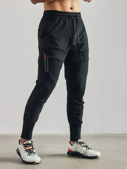 Men's Jogger Pants Black Cotton | Harald-1