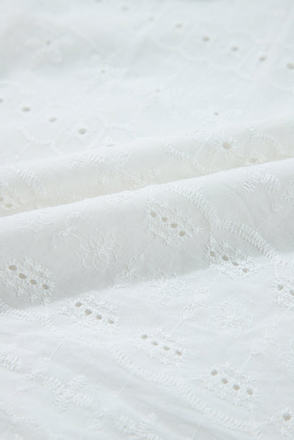 Women Blouse White Cotton Lace Flutter Sleeves | Elegant Charm-6
