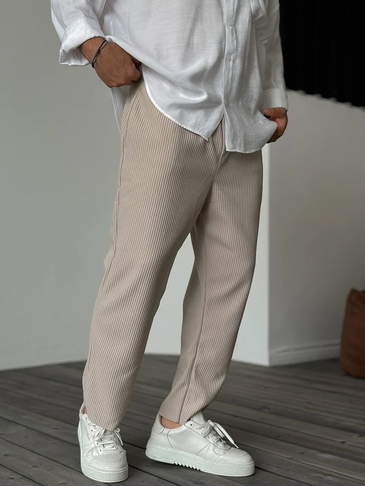 Men's Trousers Beige Lightweight Corduroy | Filippo-6