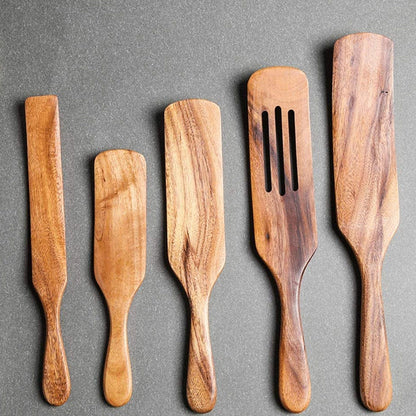 Natural Wood Cooking Utensil Set – Non-Scratch & Heat-Resistant