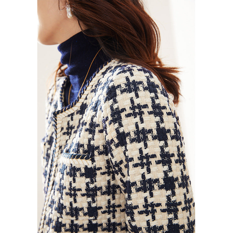 Women Tweed Jacket Black Polyester | Urban Chic-6