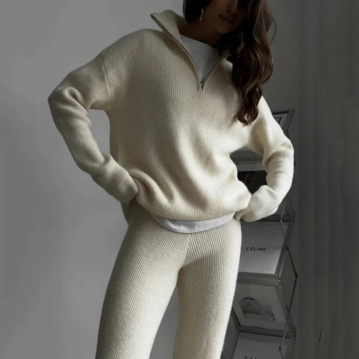 Women Two Piece Set Grey Knitted | Sophia-3
