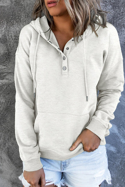 Women Hooded Button Sweatshirt | Amora