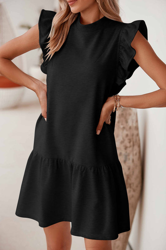 Shift Dress with Round Neck | Caylee