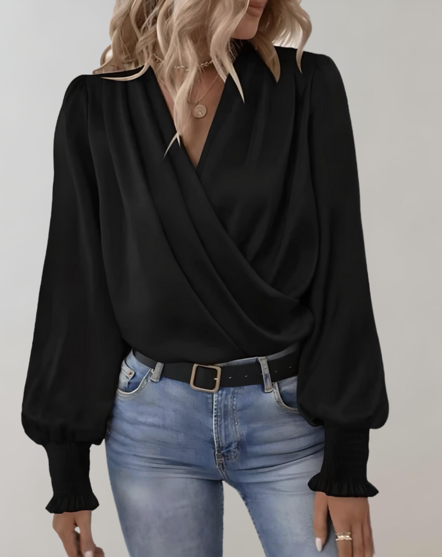 Satin Wrap Blouse | Gaia