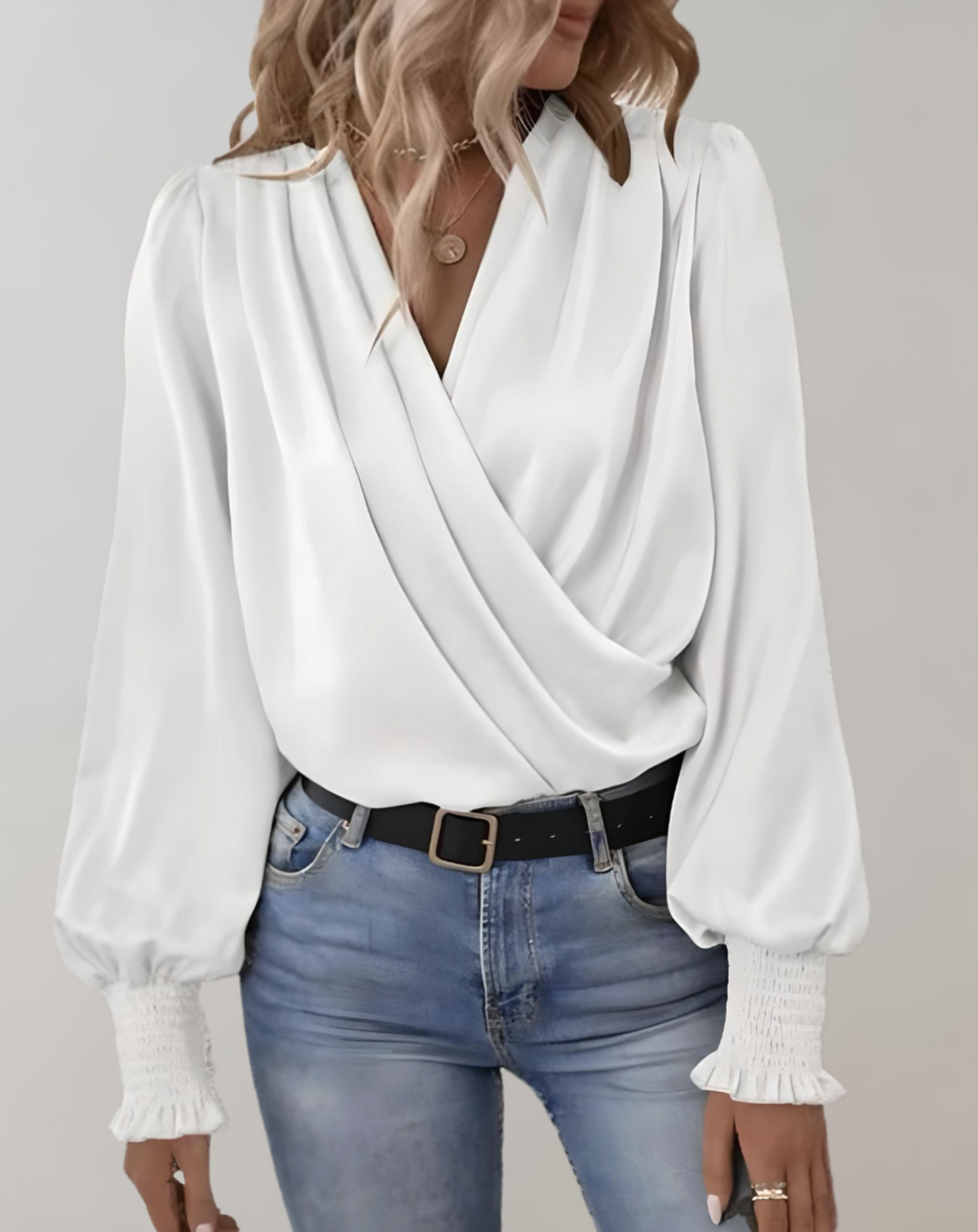 Satin Wrap Blouse | Gaia