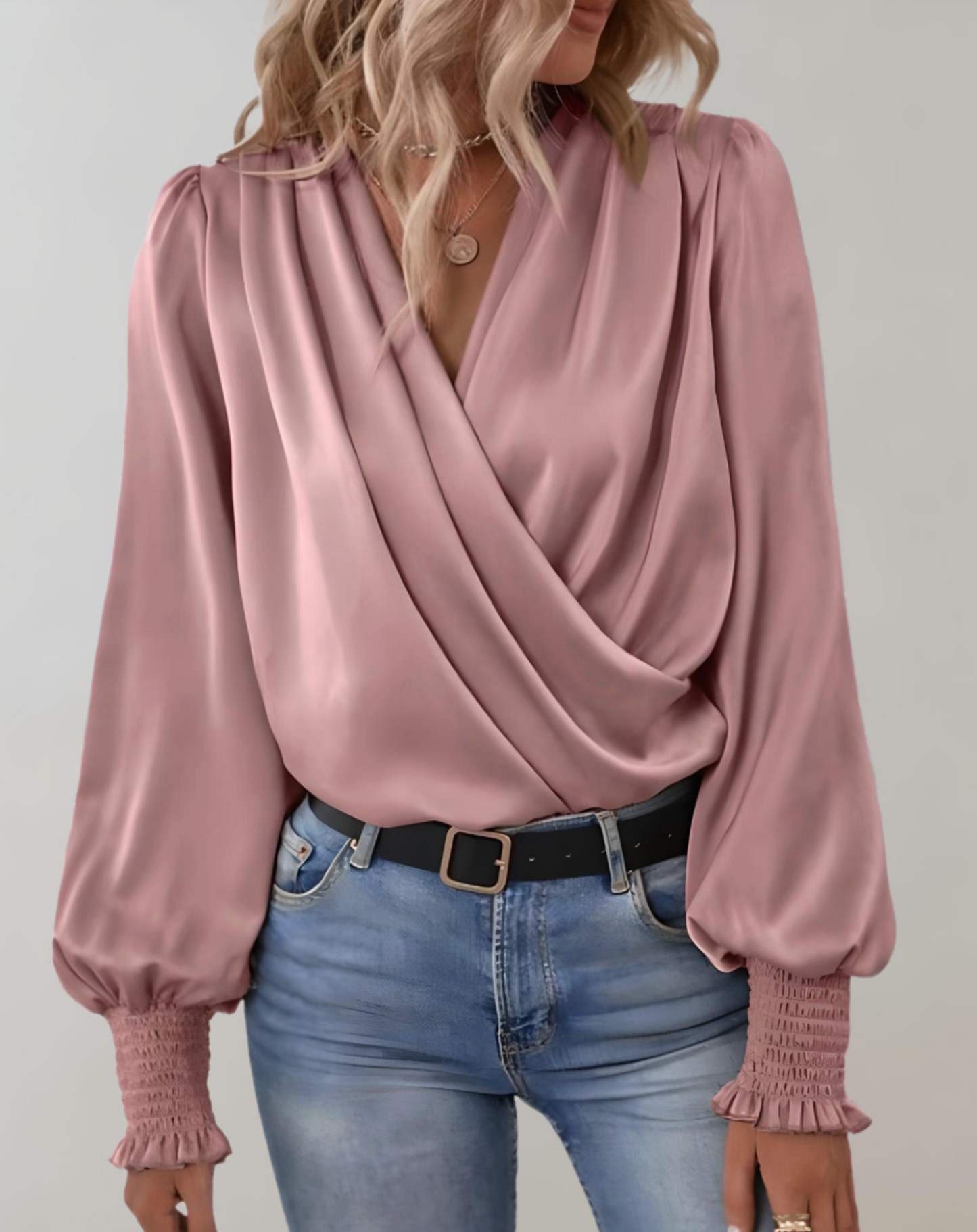 Satin Wrap Blouse | Gaia