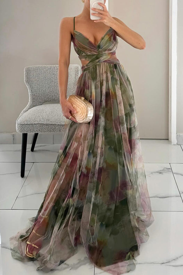 Variant image for Women Maxi Dress Floral Print Polyester | Gisele-7