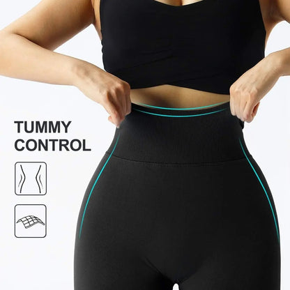 Women Gym Leggings Black Seamless Polyester | Bella-4