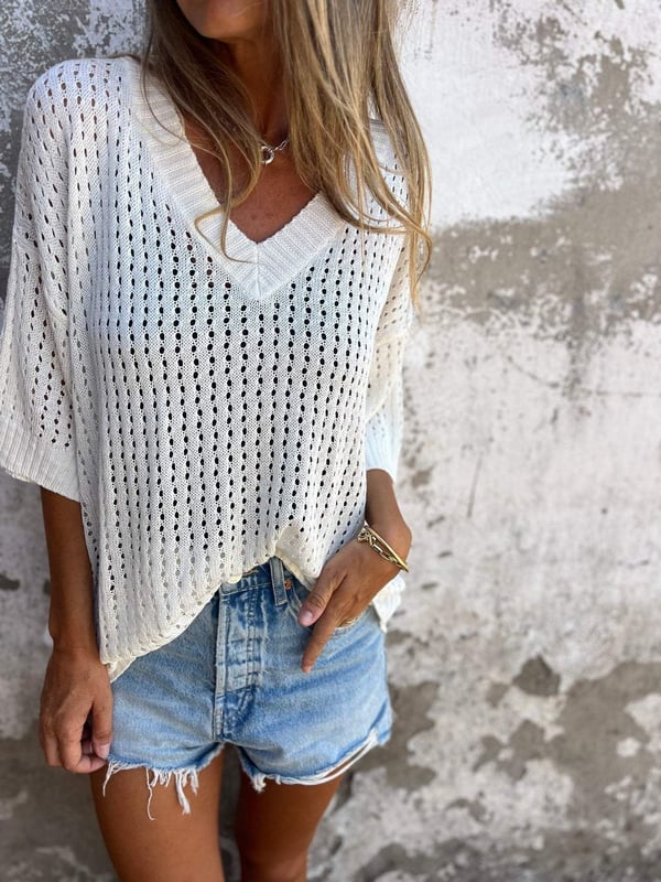 Women V-Neck Knit Top | Yvette