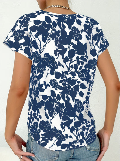 Floral Print V-Neck Blouse | Sina