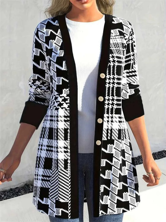 Women Long Cardigan Black Lightweight | Catherine-1