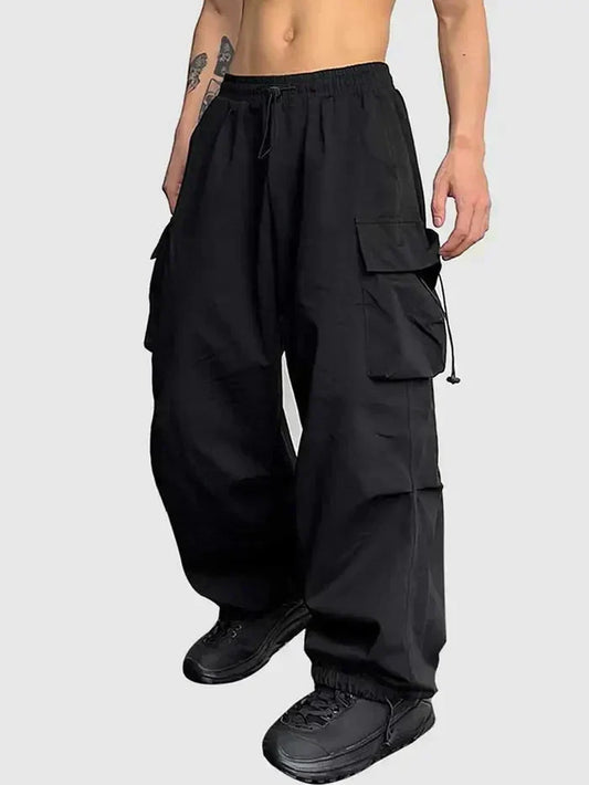 Men's Cargo Pants Black Cotton | Frode-1