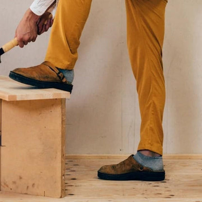 Men Classic Leather Slip-On Clogs | Cardo