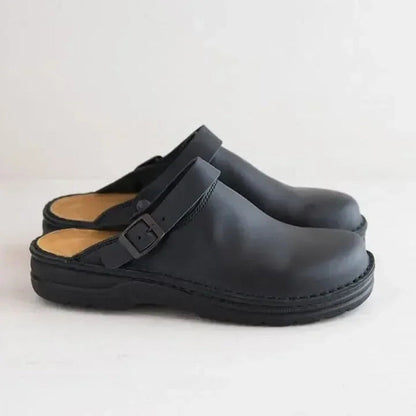 Men Classic Leather Slip-On Clogs | Cardo