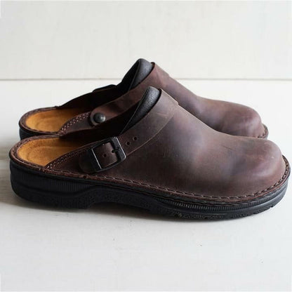 Men Classic Leather Slip-On Clogs | Cardo
