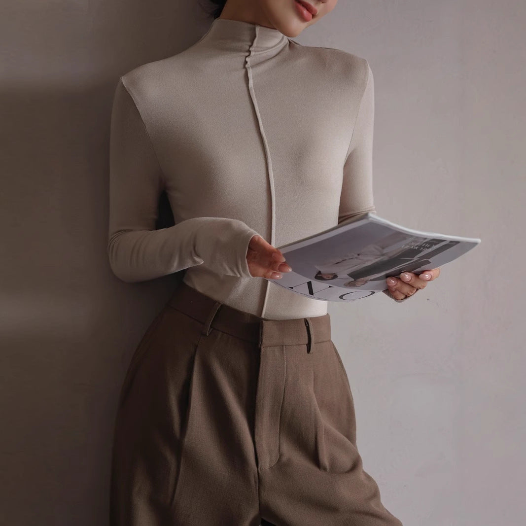 Women Long Sleeve Top White Viscose | Minimalist Chic-3