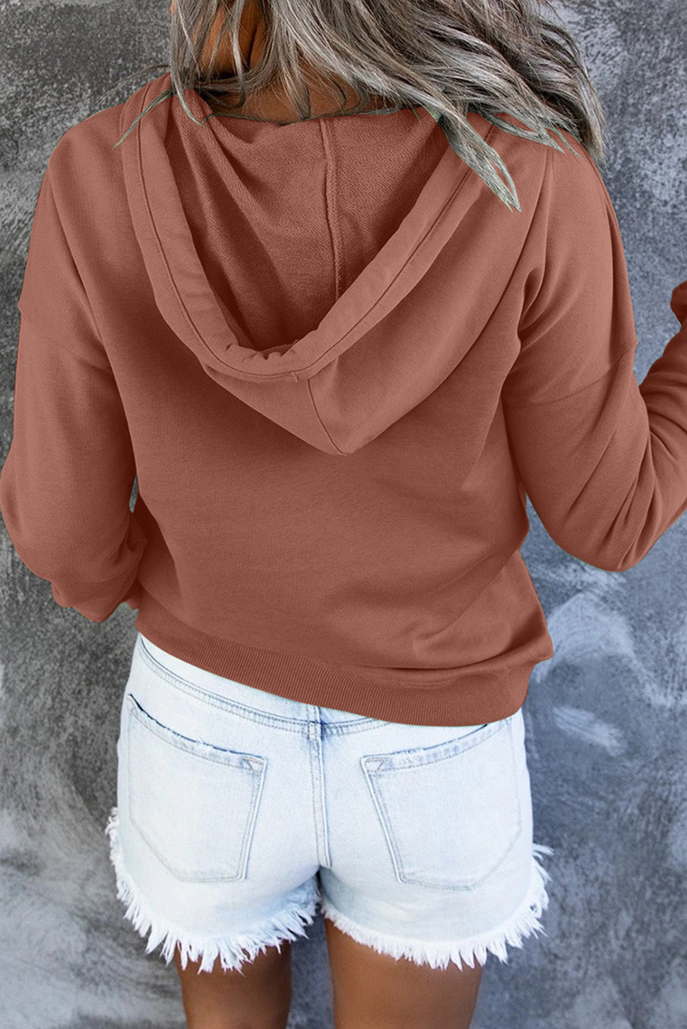 Women Hooded Button Sweatshirt | Amora