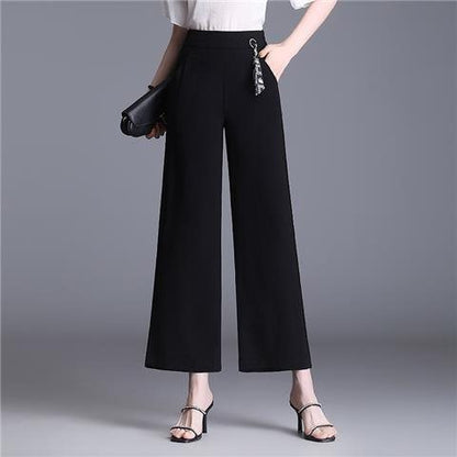 Variant image for Women Wide Leg Pants Black Chiffon | Elegant Style-13