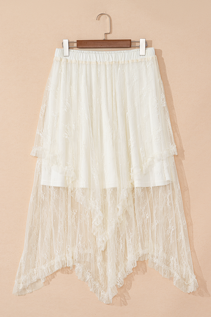 Women Lace Tiered Maxi Skirt | Maelira