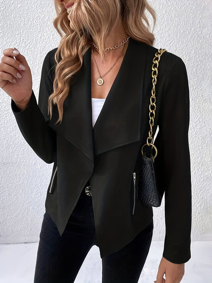 Women Chic Asymmetrical Zip Jacket | Cressilda