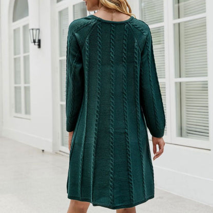 Women Round Neck Sweater Mini Dress | Marisole