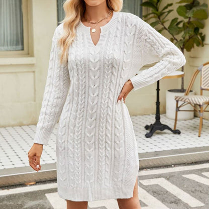 Women Cable Knit Sweater Dress | Thalia