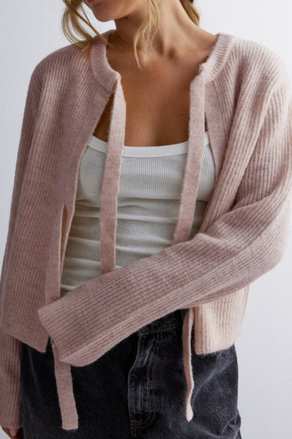 Women Tie-Front Knit Cardigan | Vernice