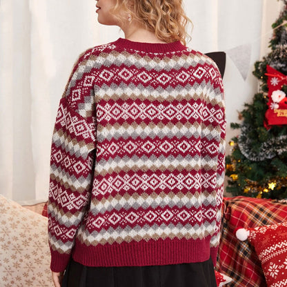 Women Nordic Knit Pattern Sweater | Adelina