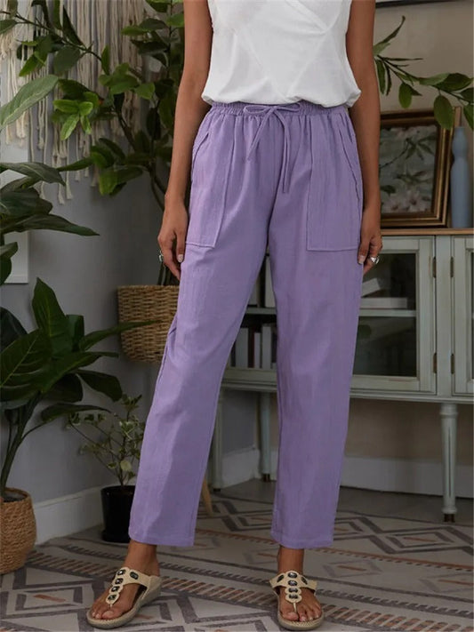 Men Relaxed Fit Linen Pants | Voya
