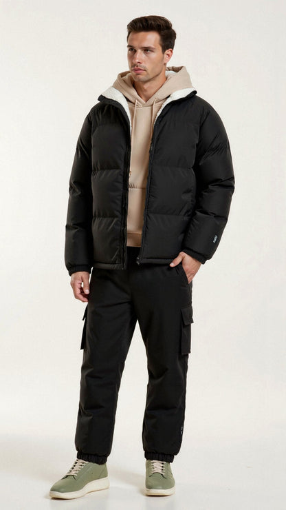 Men Insulated Sherpa-Lined Puffer Jacket | Cyrusteem