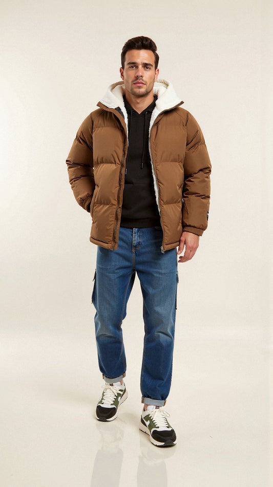 Men Insulated Sherpa-Lined Puffer Jacket | Cyrusteem