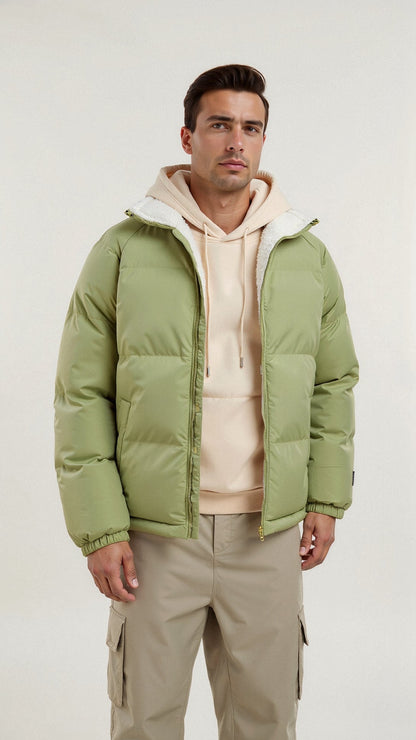 Men Insulated Sherpa-Lined Puffer Jacket | Cyrusteem