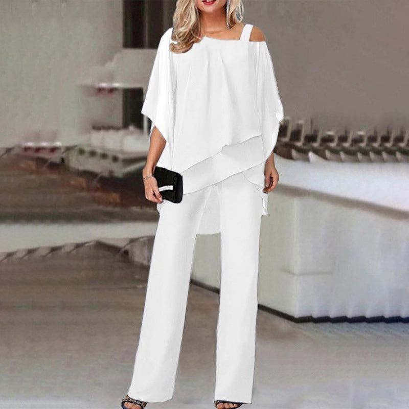 Women Cold Shoulder Layered Pant Set | Arlet