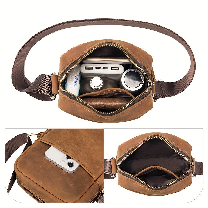 Men Vintage Leather Crossbody Bag | Nino