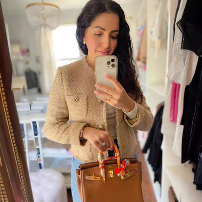 Women Classic Tweed Cropped Jacket | Alessi