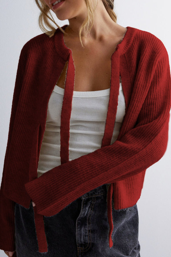 Women Tie-Front Knit Cardigan | Vernice