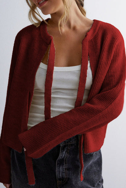 Women Tie-Front Knit Cardigan | Vernice