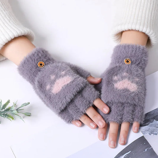 Harriet - Flip Mink Mittens for Women - Soft & Convertible